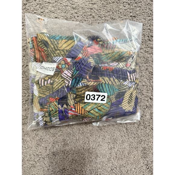 Chico's 100% Silk Jacket Size 2/Medium Open Front Multicolor Long Sleeve - Picture 7 of 7